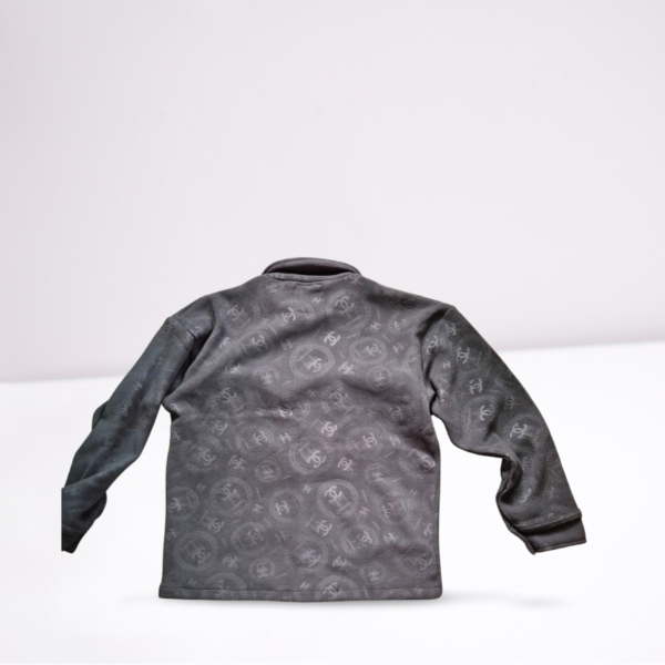 Premium Embossed Gray Cotton-Fleece Shacket