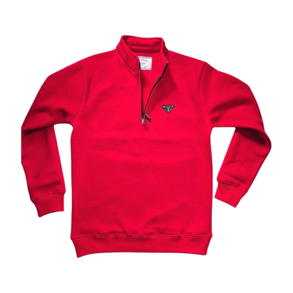 Red Prada High-Zip Sweatshirt