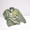Printed Half Zipper Green Sweatshirt