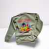 Printed Half Zipper Green Sweatshirt