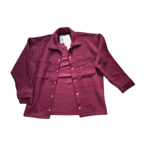 Maroon Casual Cotton Shacket