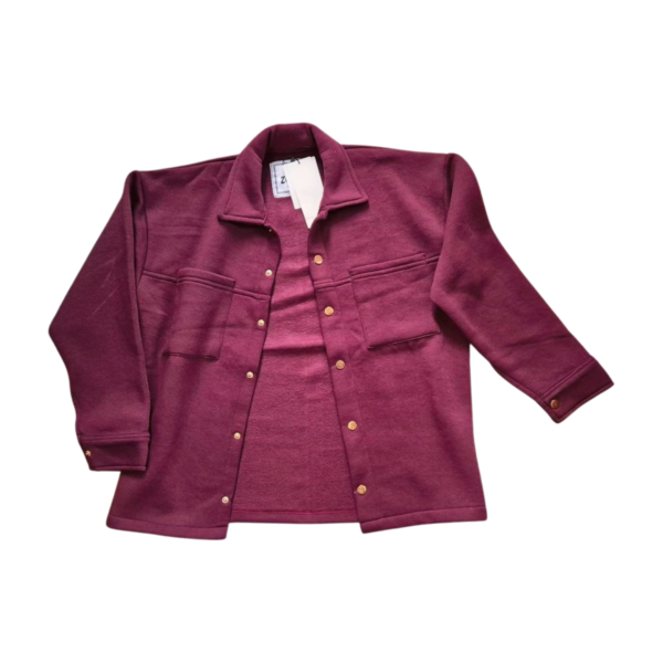 Maroon Casual Cotton Shacket