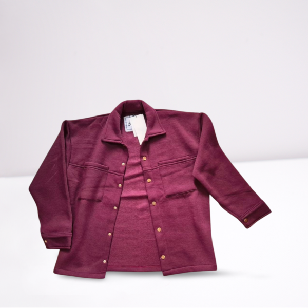 Maroon Casual Cotton Shacket