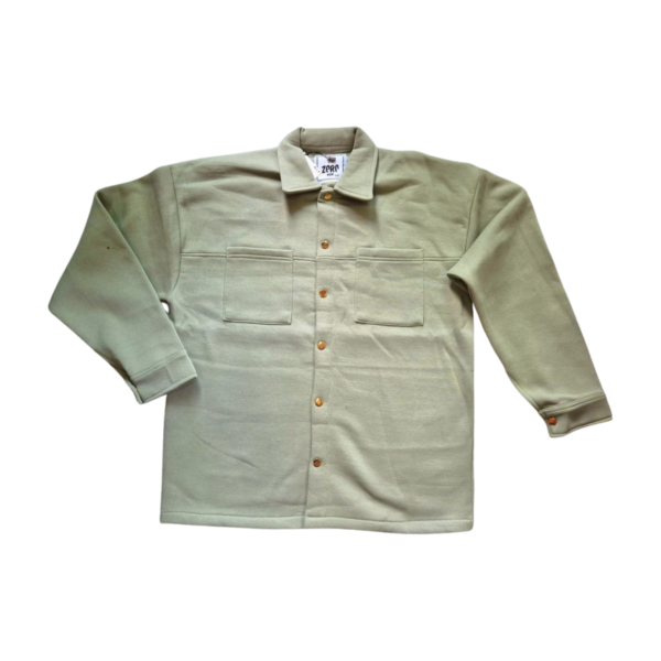 Olive Green Casual Cotton Shacket