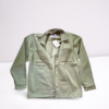 Olive Green Casual Cotton Shacket