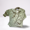 Olive Green Casual Cotton Shacket