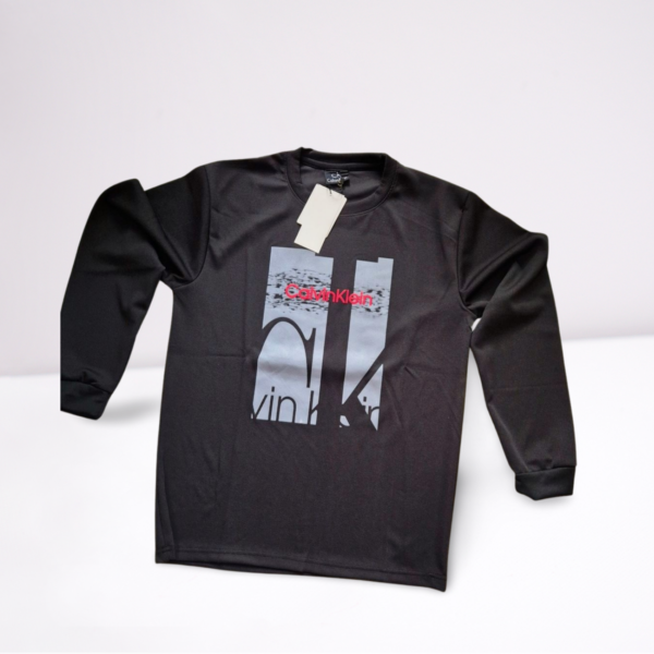 Calvin Klein Black Full Sleeves Printed T-shirt