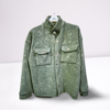 Embossed Dark Green Cotton-Fleece Shacket